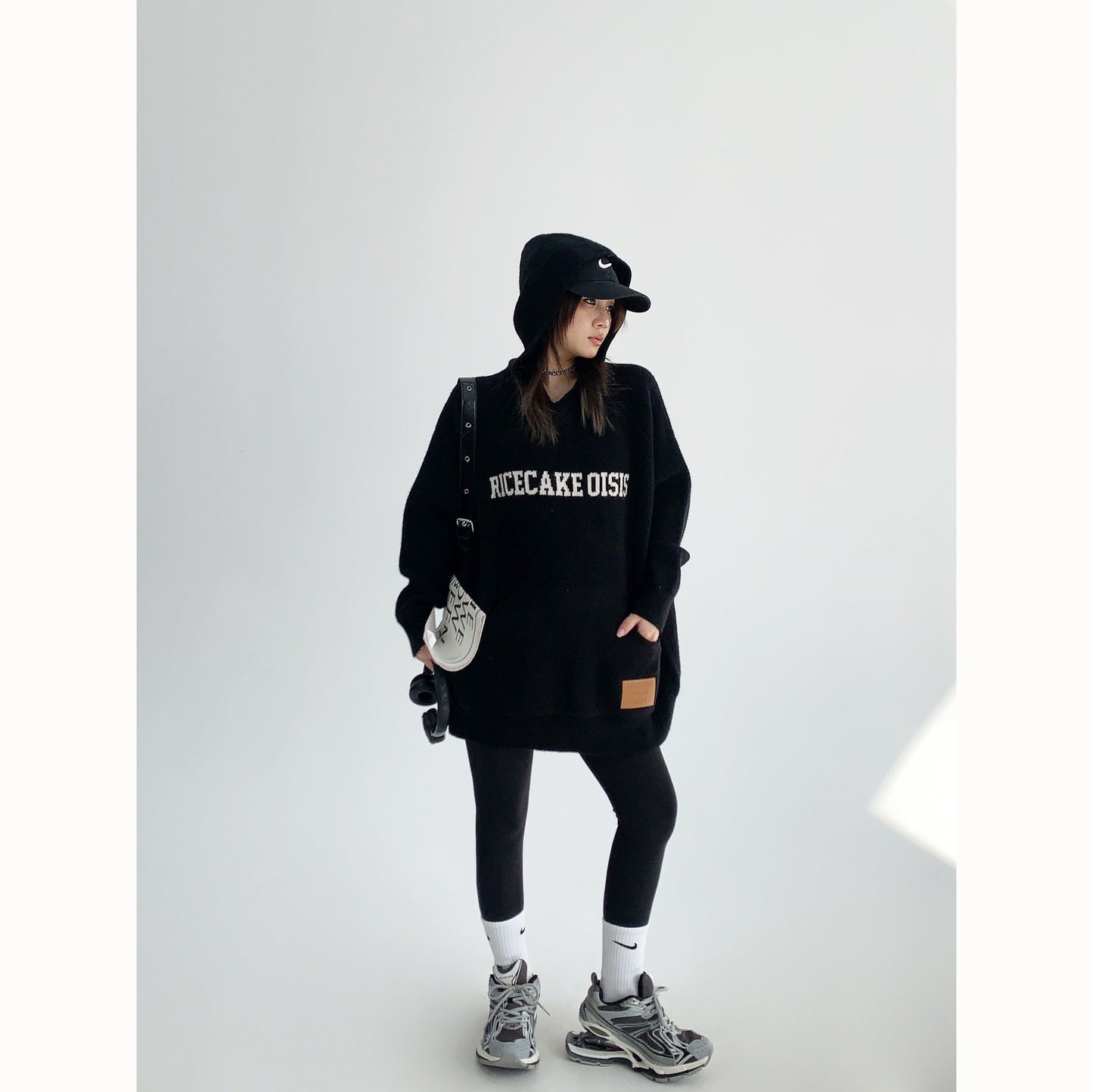 重厚ニット オーバーサイズ フーディプルオーバー(AVN060)