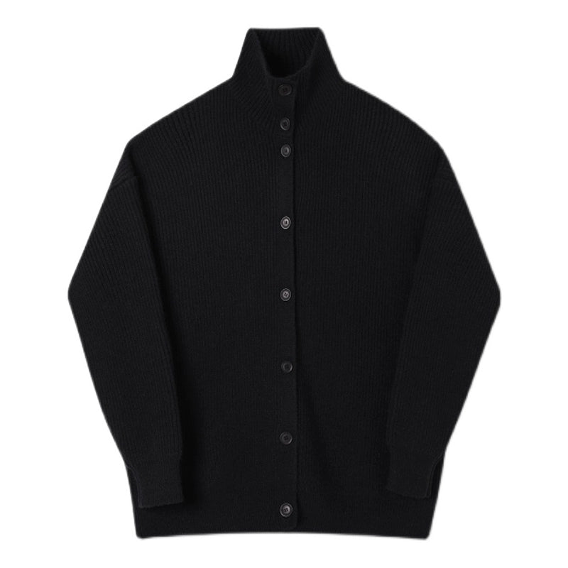 立ち襟ニットカーディガン|ミニマルモードな厚手デザイン(CZ008)