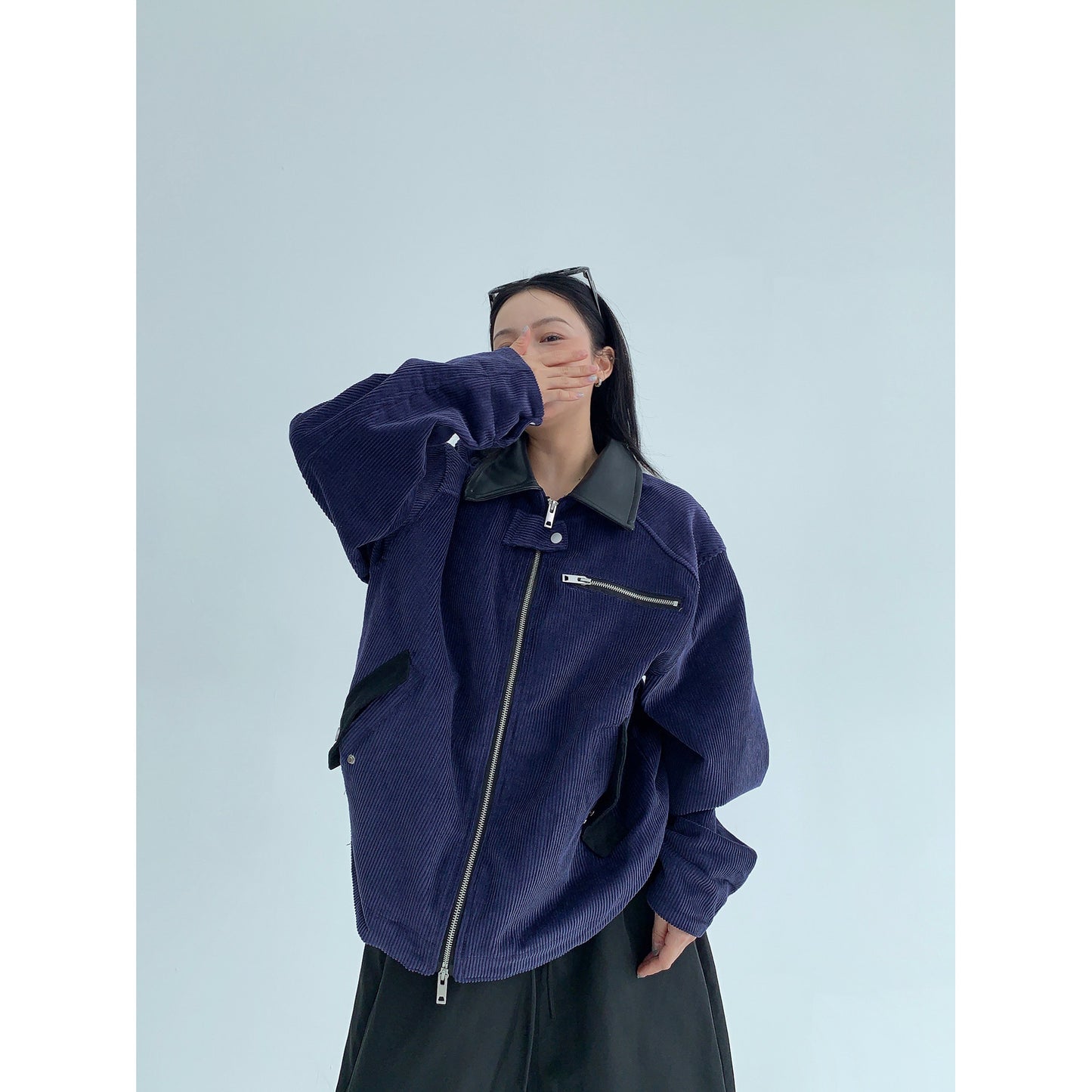 美式バーン風 コーデュロイ短丈ジャケット(AVN075)