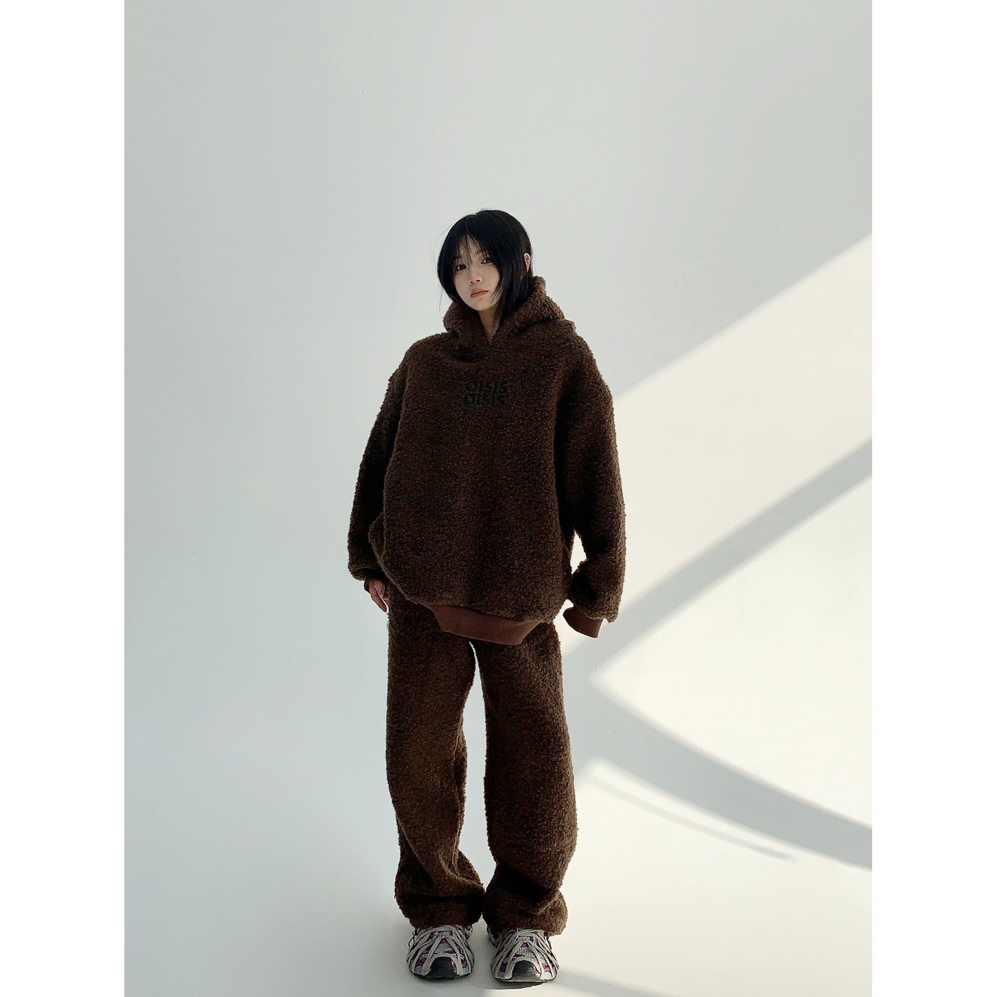 加厚ボア裏地 オーバーサイズ 刺繍フーディー・ストレートパンツ 別売り(AVN043)
