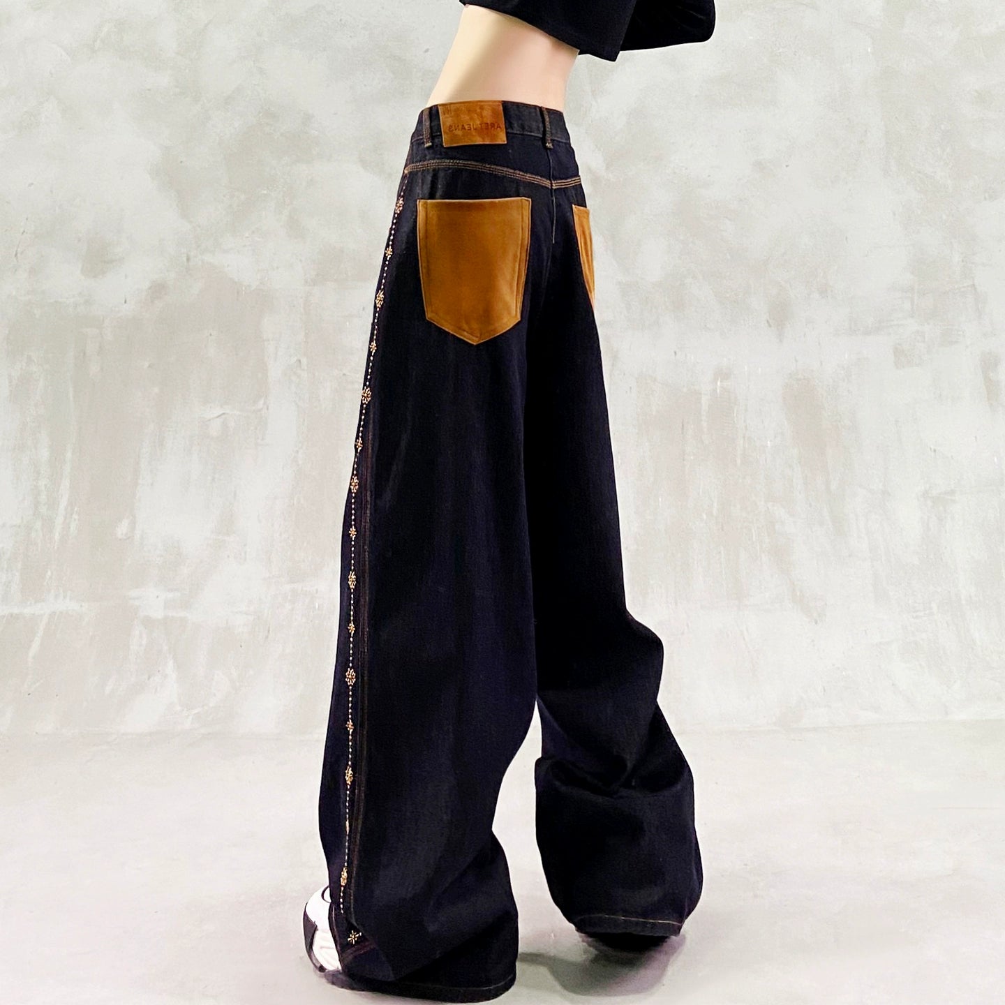 バイカラーポケット ハイウエストデニム(CZ006)