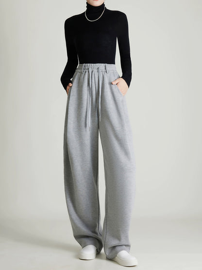 バナナシルエットパンツ｜裏起毛 加厚スウェット風ワイド(CZ356)