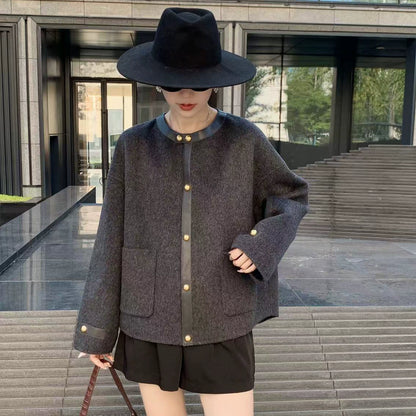 ラウンドネックショートコート（HU926）