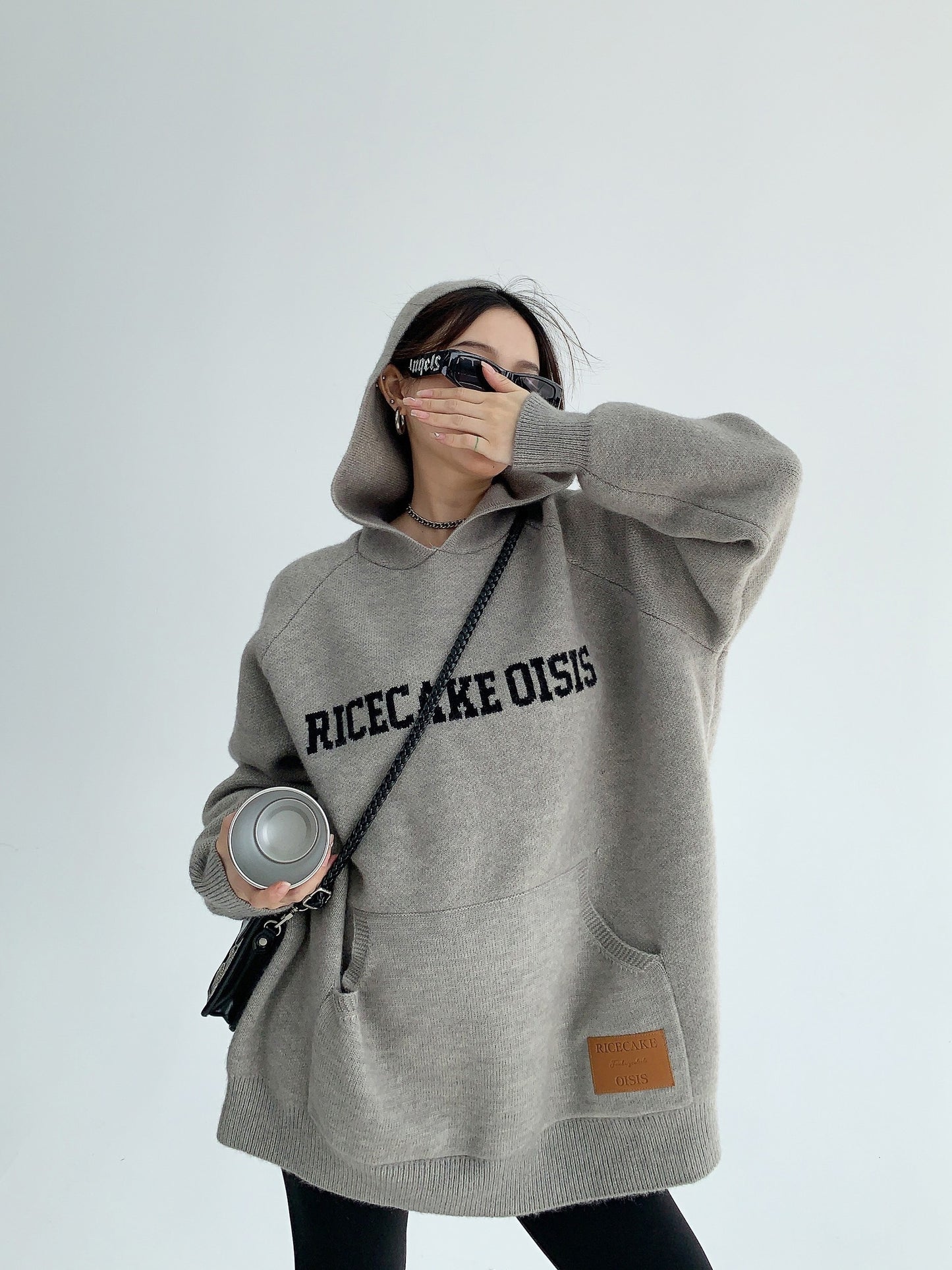 重厚ニット オーバーサイズ フーディプルオーバー（AVN060）