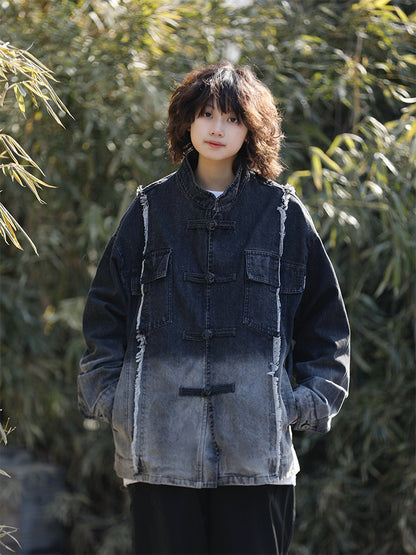 ヴィンテージ切替デニム・ユニセックスジャケット（CZ403）