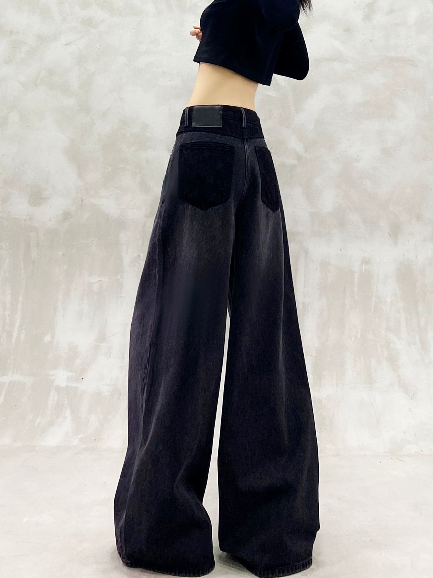 レースポケット切替デニムワイドパンツ｜ストリートモード(HU287)