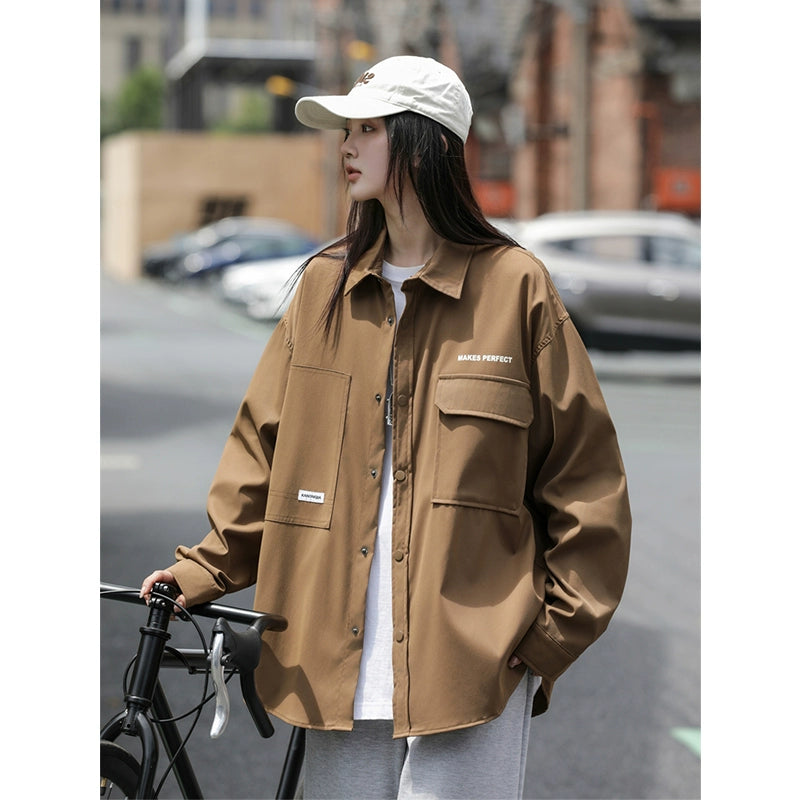 日系ルーズワークシャツジャケット(HU938)