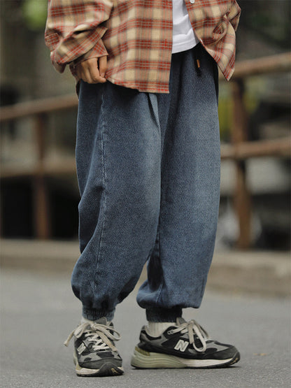 日系ゆるシルエット・ドローストリングデニムパンツ（HU171）