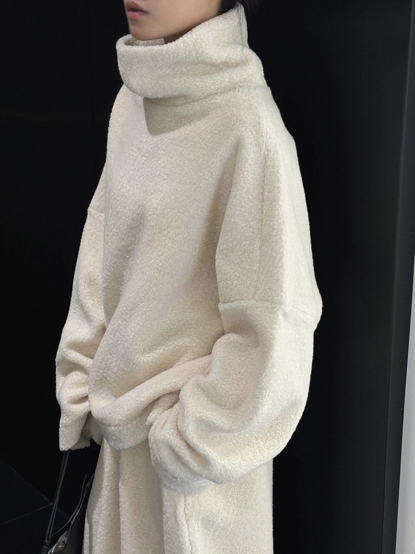 ハイネック羊羔毛オーバーサイズプルオーバー(tG-#23>ID)