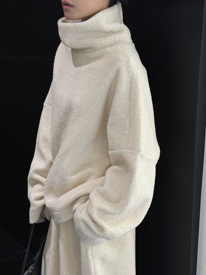 ハイネック羊羔毛オーバーサイズプルオーバー(tG-#23>ID)