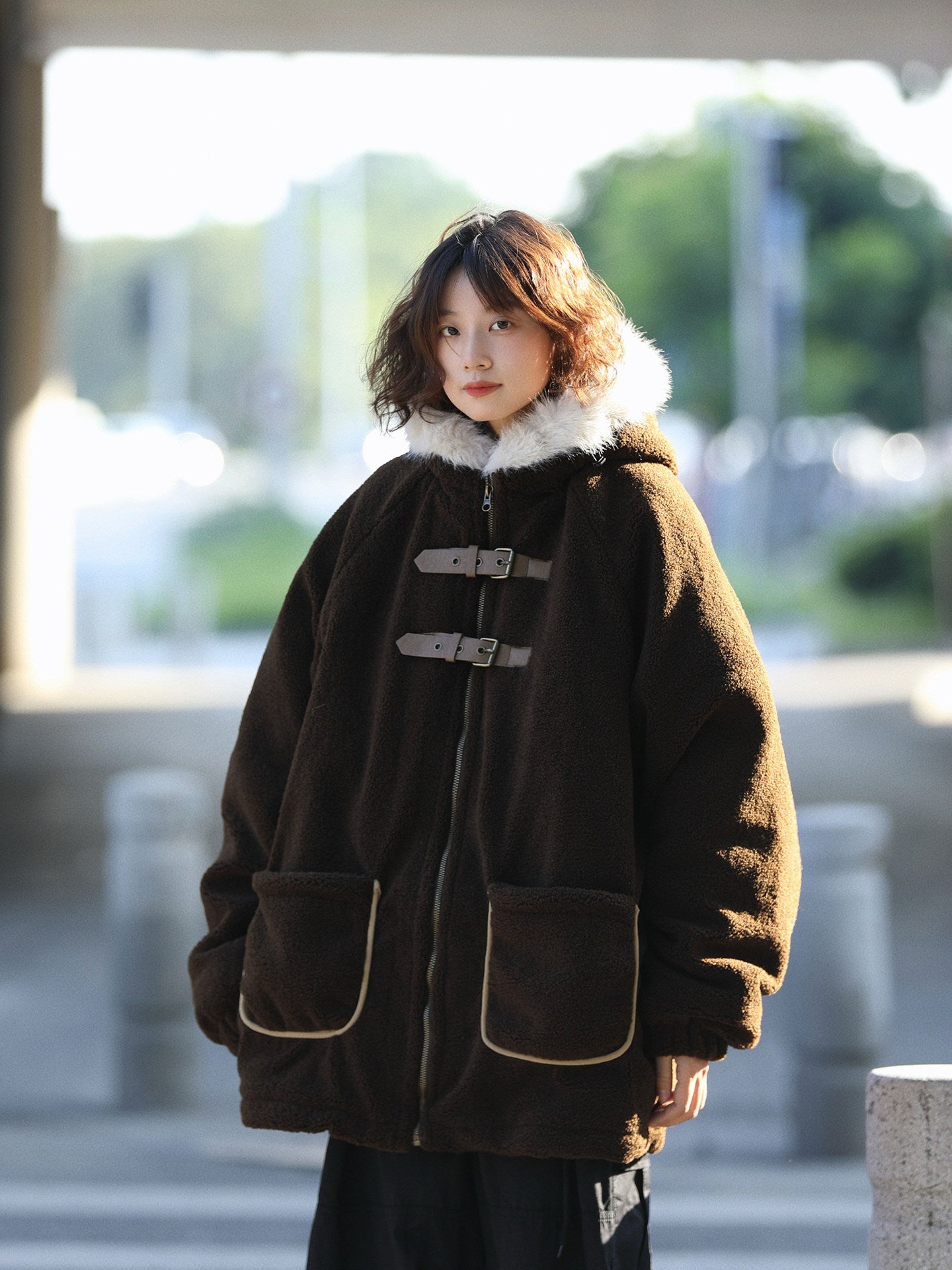 冬の羊ボアフードジャケット（CZ370）