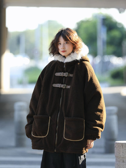 冬の羊ボアフードジャケット（CZ370）