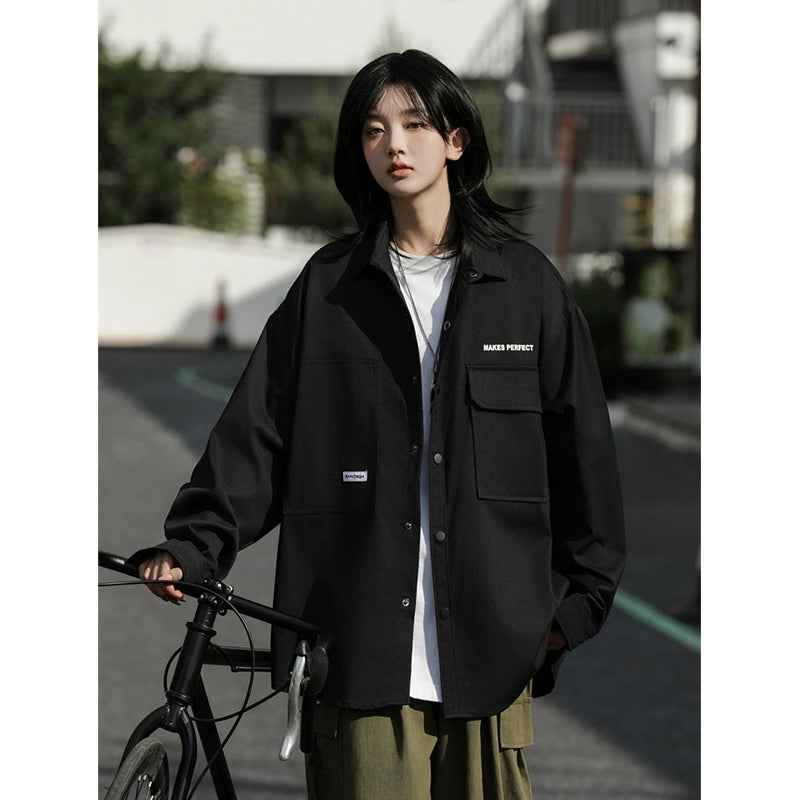 日系ルーズワークシャツジャケット(HU938)