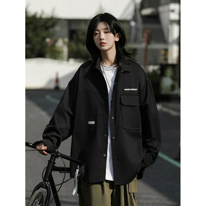 日系ルーズワークシャツジャケット(HU938)