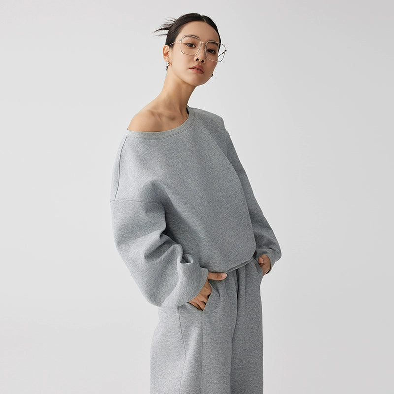 斜めワンショルダー×ストレートスウェット 上下別売り(HU004)