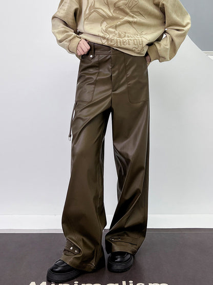 M家オリジナルPUワイドレッグパンツ（AVN019）