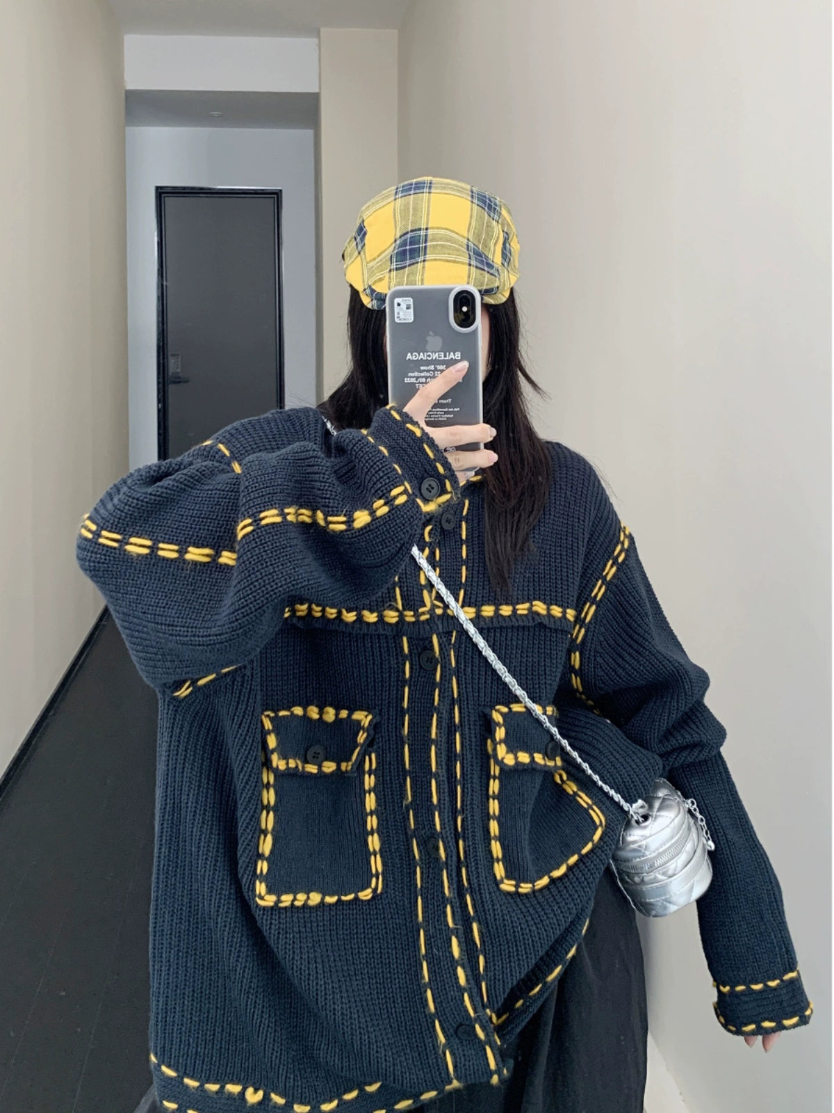 ヴィンテージハンドステッチ風ニットジャケット(MF295)