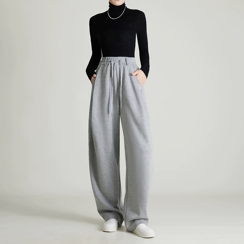 バナナシルエットパンツ｜裏起毛 加厚スウェット風ワイド(CZ356)