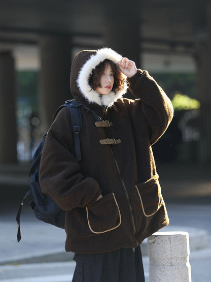 冬の羊ボアフードジャケット（CZ370）