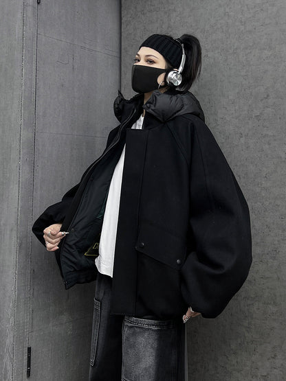 フード羽織ダウンコート（HU599）