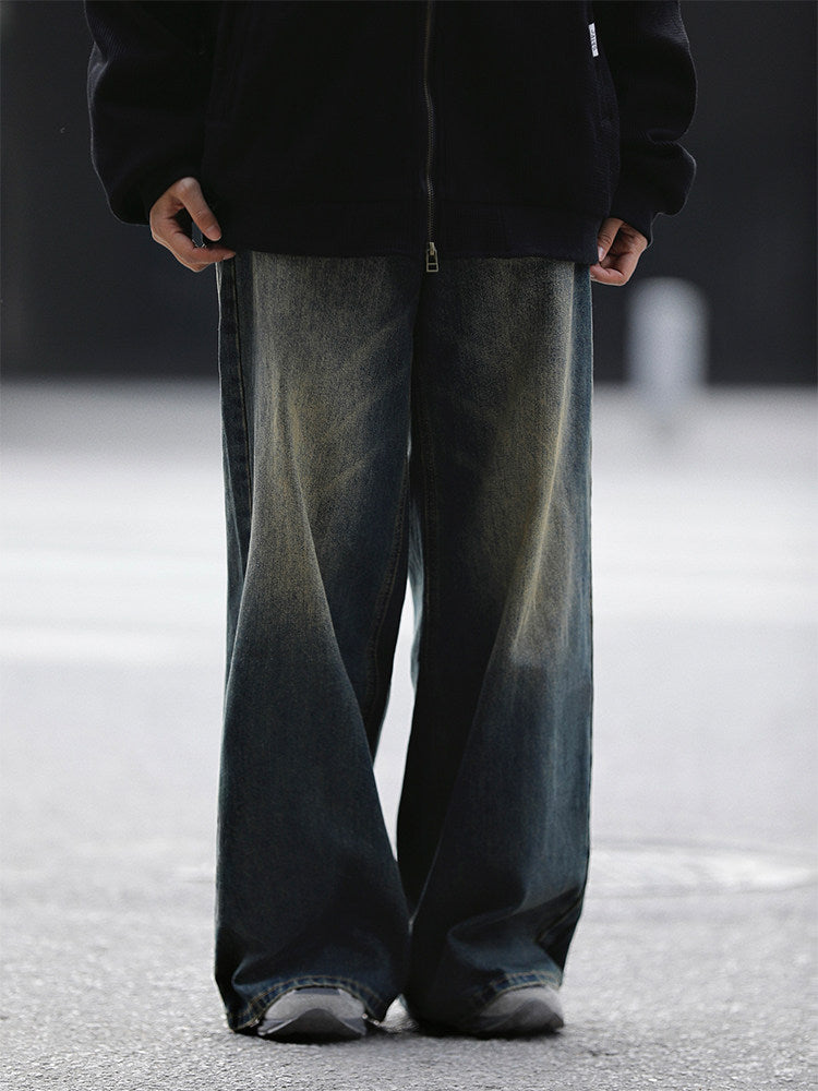 美式ヴィンテージ・ウォッシュワイドデニム（CZ402）