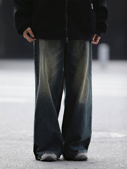 美式ヴィンテージ・ウォッシュワイドデニム（CZ402）