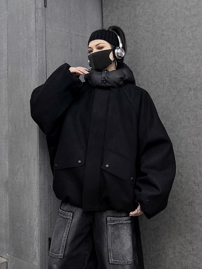 フード羽織ダウンコート（HU599）