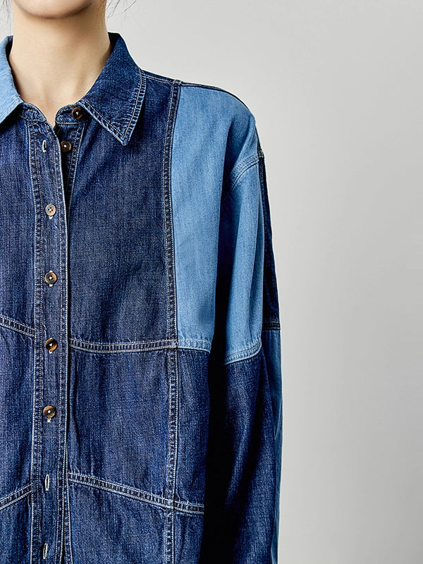 デニム切替シャツジャケット｜ヴィンテージ（CZ063）