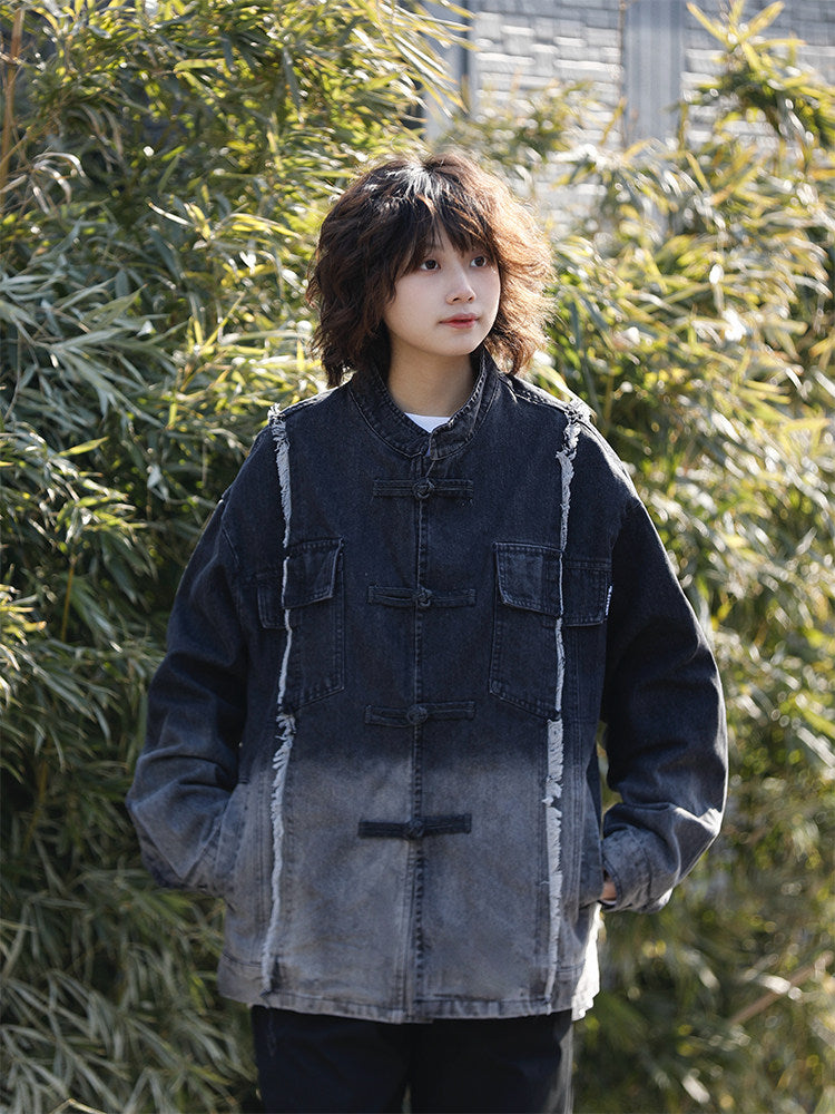 ヴィンテージ切替デニム・ユニセックスジャケット（CZ403）