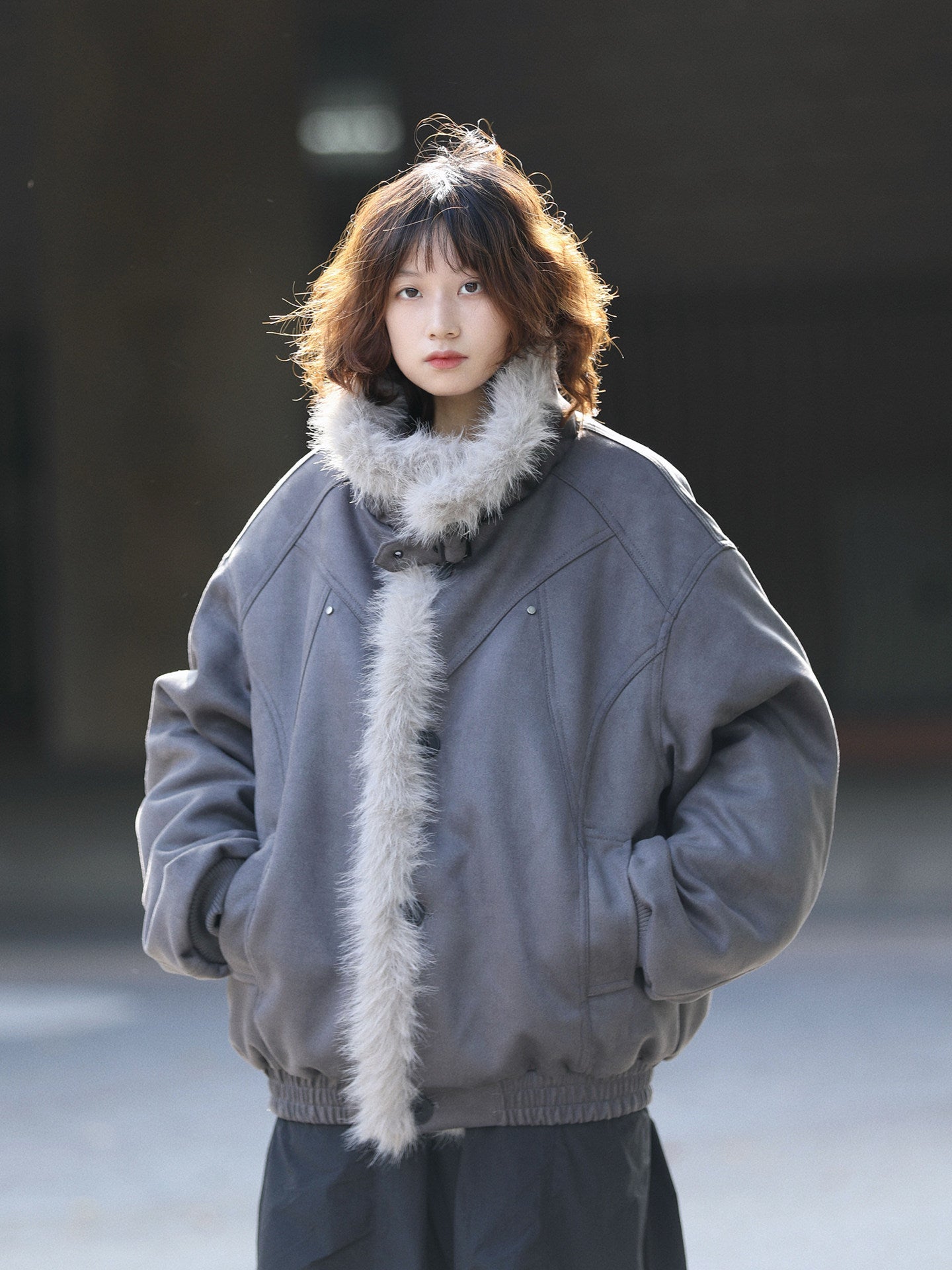 冬のムートンボア・ボリュームあったかジャケット（HU133）