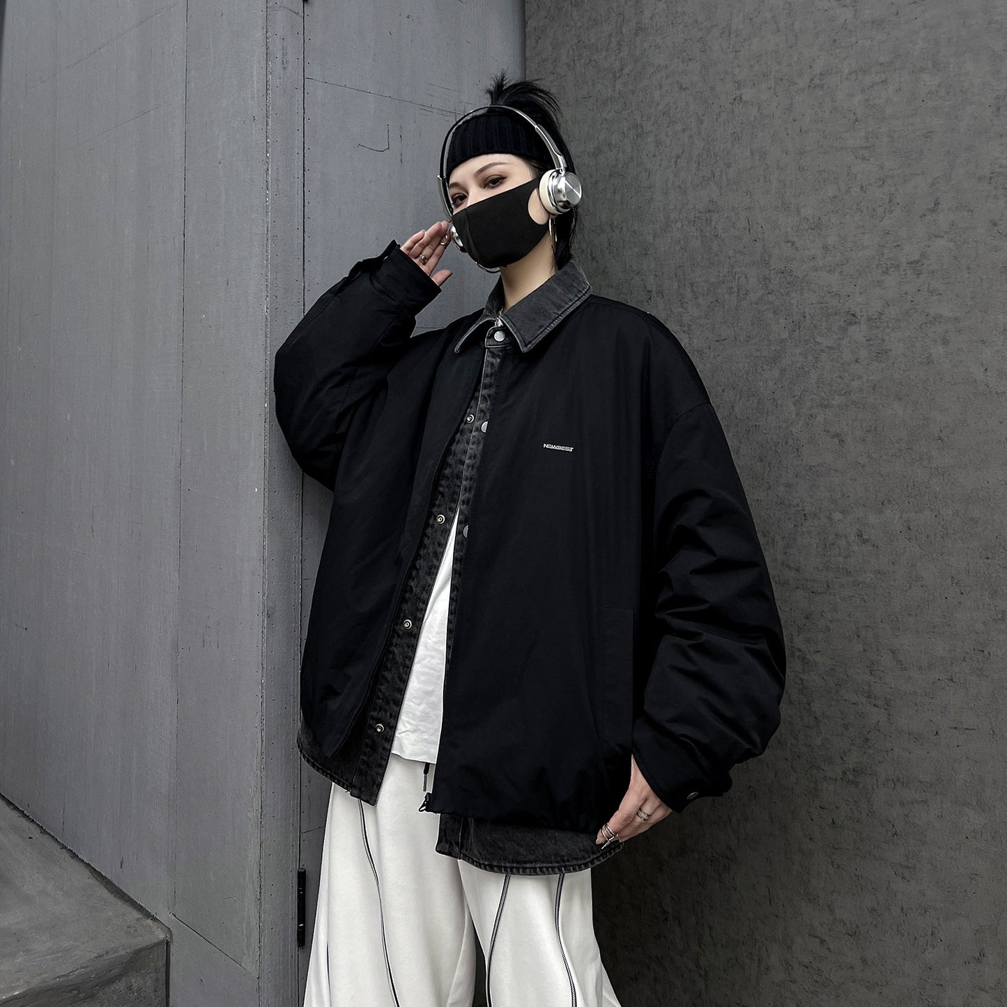 Mスタイリッシュ配色デザイン90%ホワイトダックダウンジャケット（AVN009）