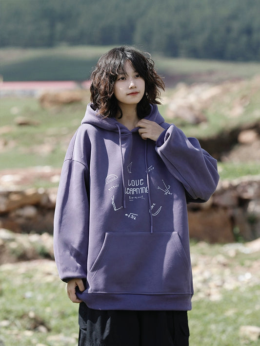 ゆるダボ・ヴィンテージプリント加絨フーディ(CA389)