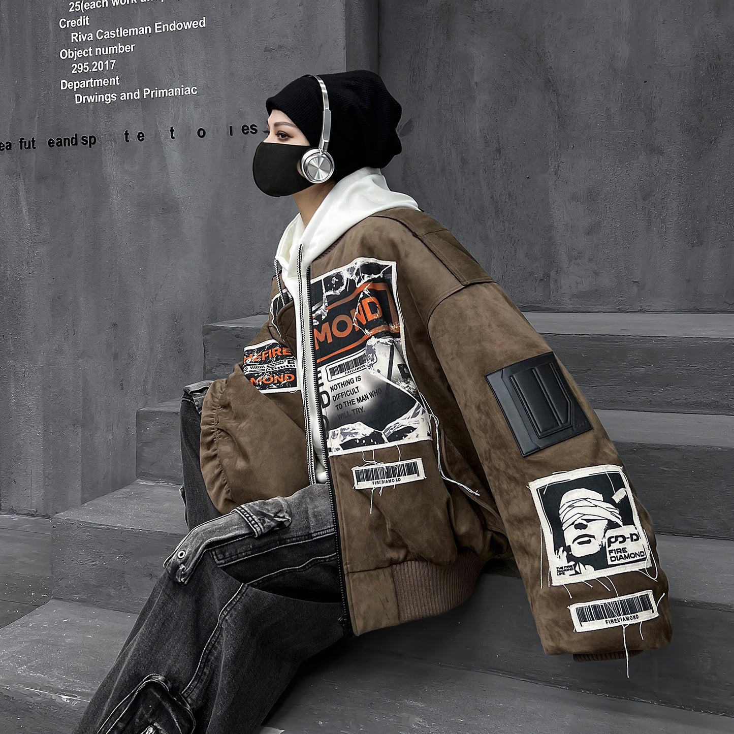 ストリート棒球ダウンジャケット（90%ホワイトダックダウン）（HU097）