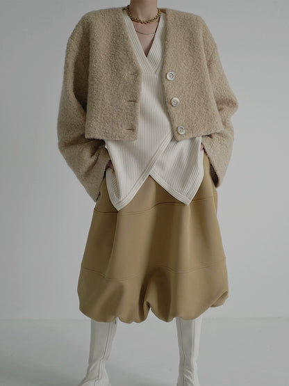 デザインブラウス｜Vネック 長袖 モードカジュアル トップス(CZ321)