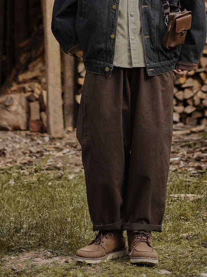 日系レトロ・ワイドテーパード工装パンツ（AVN003）