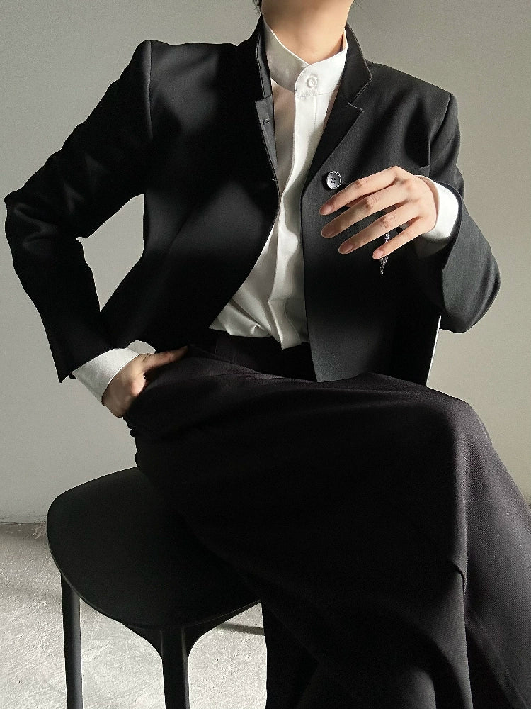 黒ショートテーラードジャケット(CZ194)