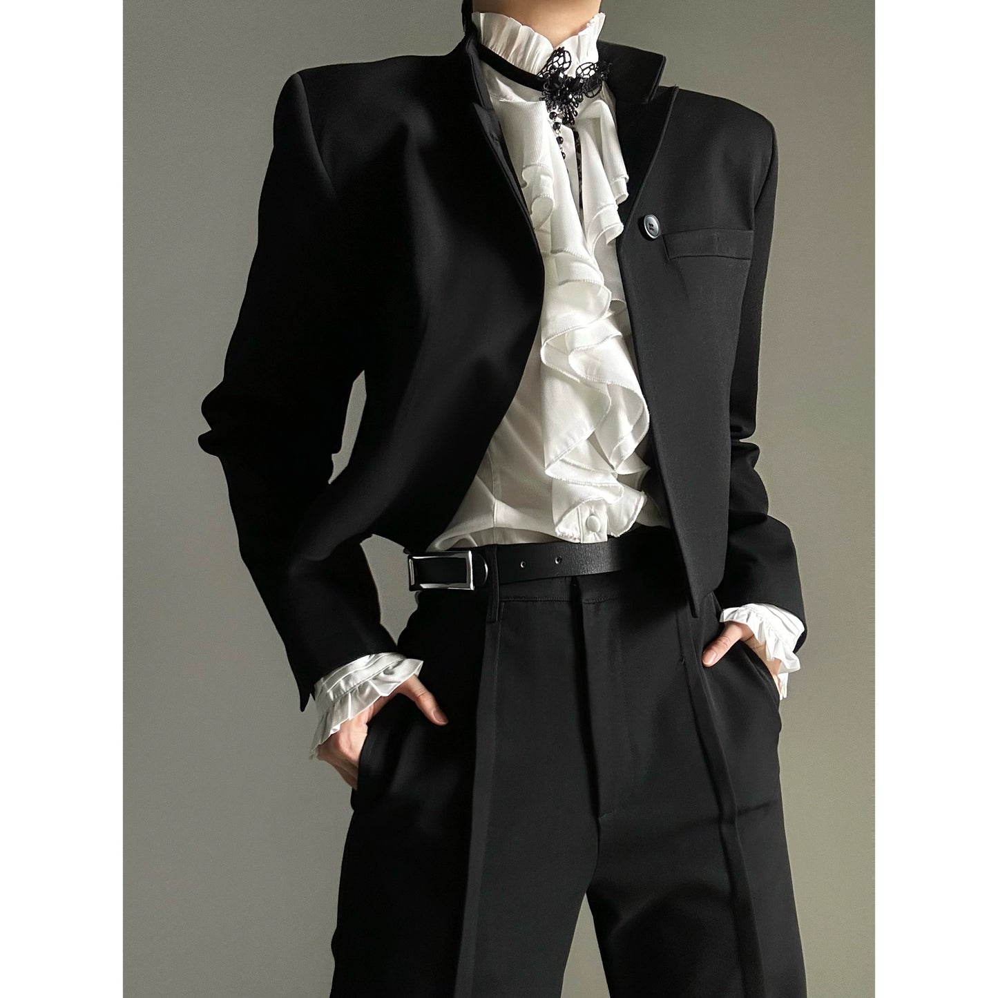 黒ショートテーラードジャケット(CZ194)