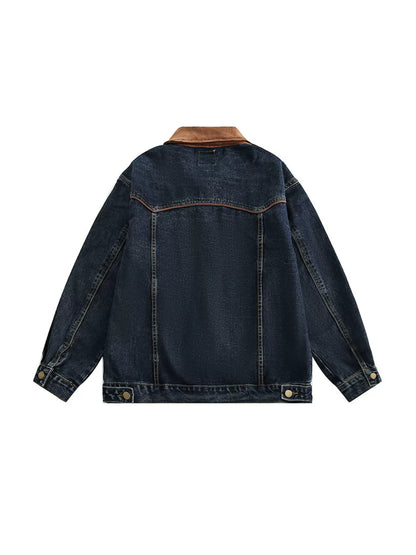 ヴィンテージデニムジャケット｜刺繍ワッペン付きオーバーサイズ(CZ195)