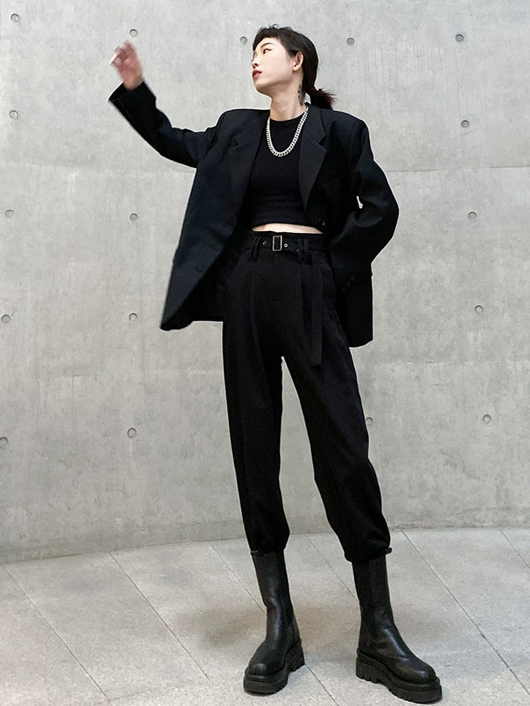 高腰ハイベルトジョガースラックス(CA381-2)