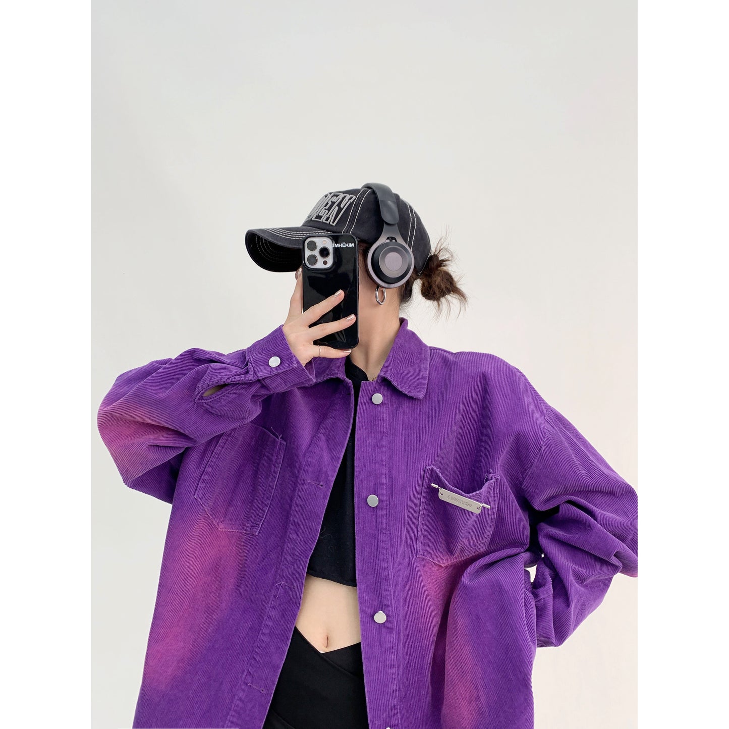 美式レトロ・ヴィンテージ加工コーデュロイシャツジャケット（AVN007）