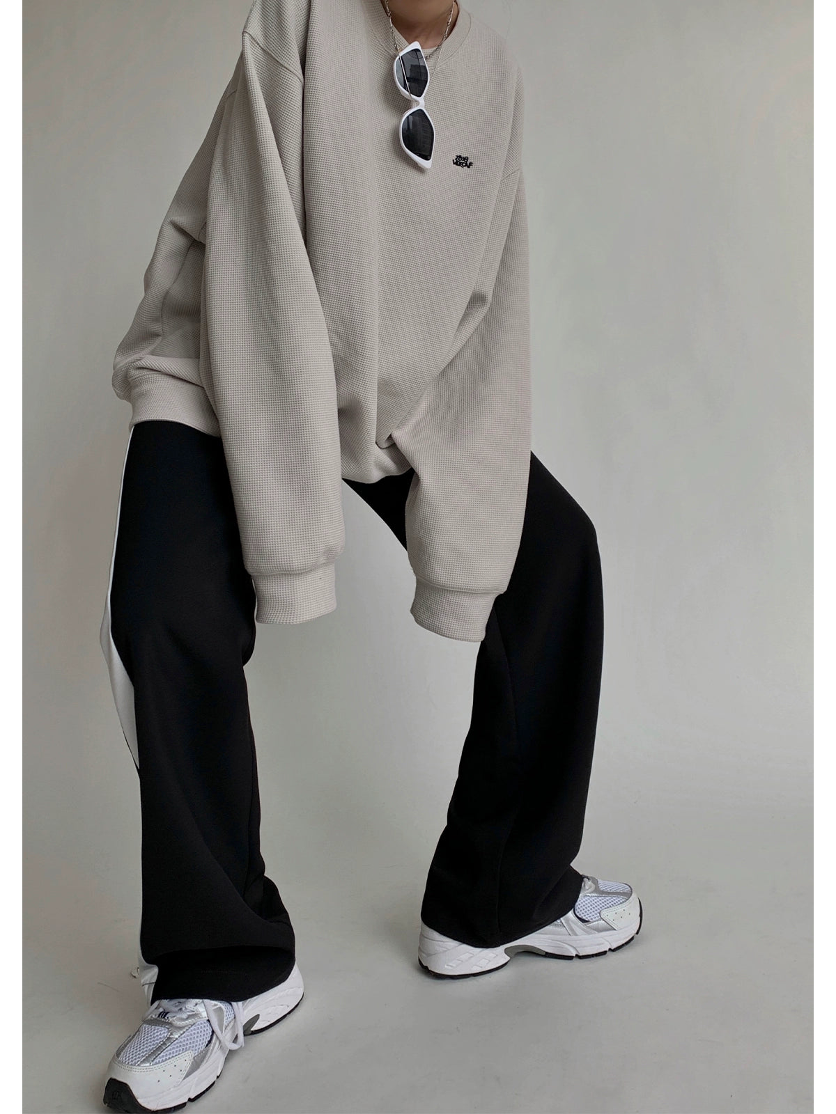 ワッフルルーズセットアップ（スウェット＋ショート／ロング選べる）(HU124)