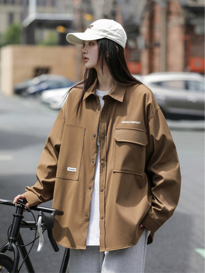 日系ルーズワークシャツジャケット(HU938)