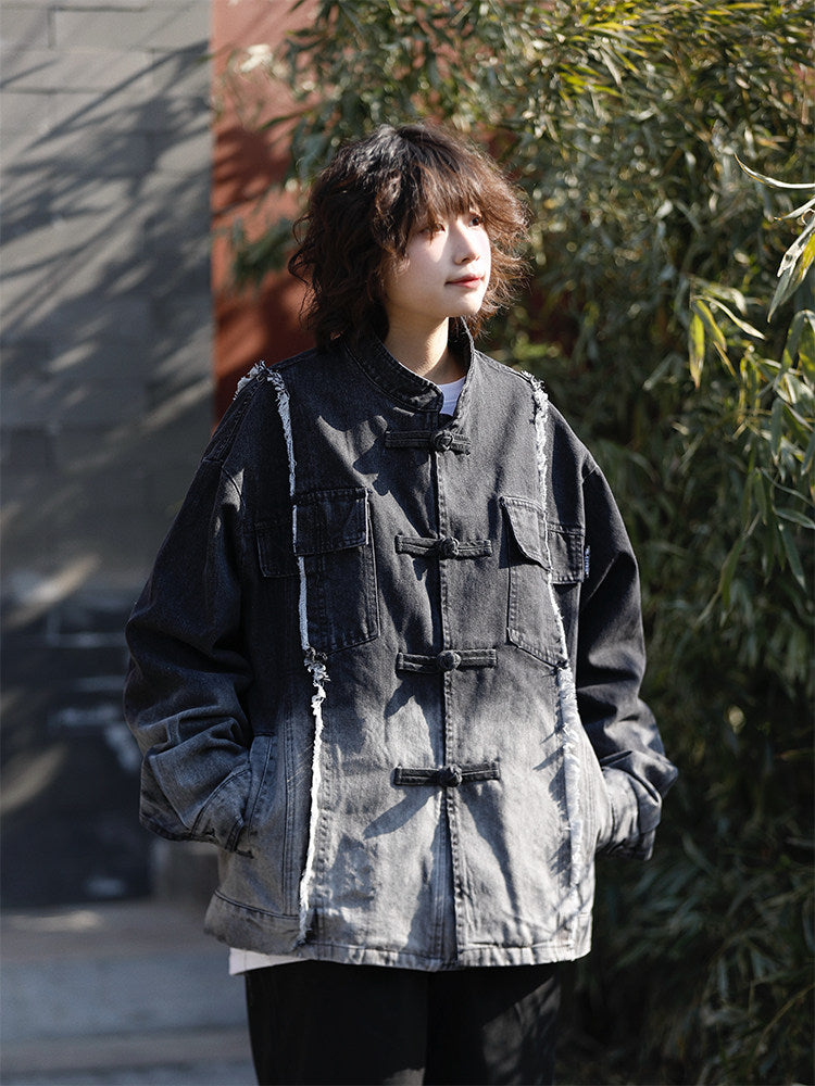 ヴィンテージ切替デニム・ユニセックスジャケット（CZ403）