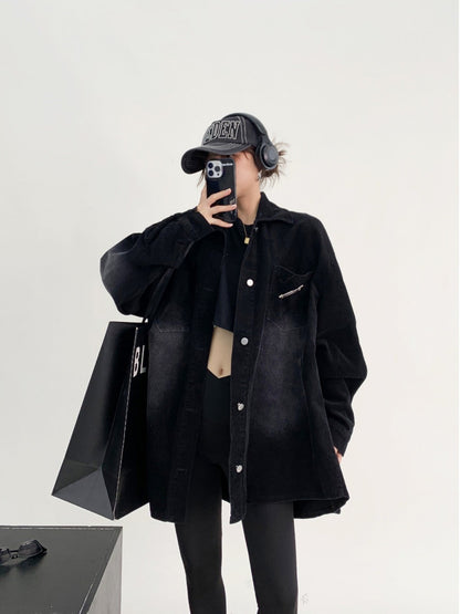 美式レトロ・ヴィンテージ加工コーデュロイシャツジャケット（AVN007）