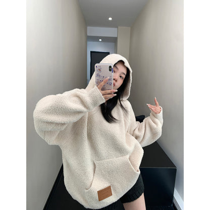 ソフトニット 加厚 オーバーサイズ フーディニット（AVN065）