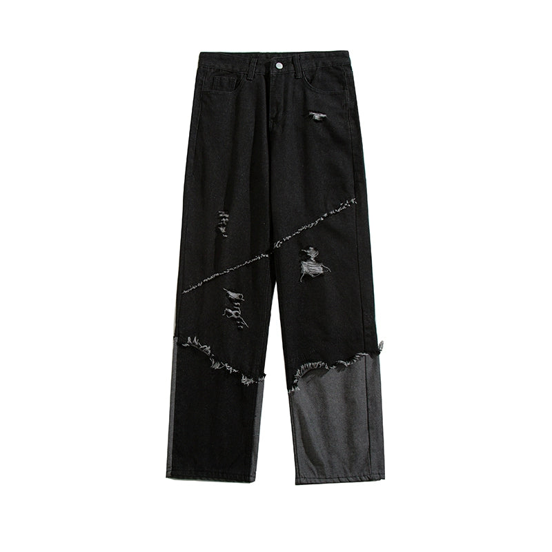 ピンキングデニム｜ワイドストレートパンツ（CZ058）