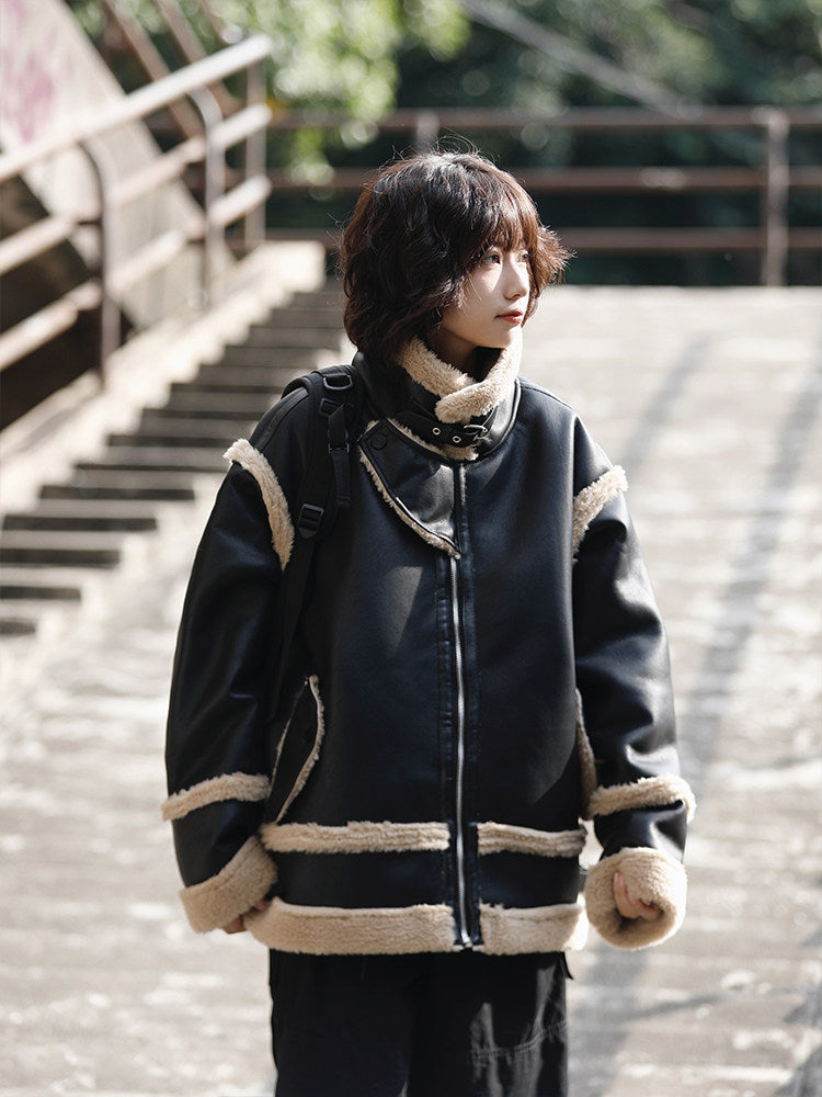 冬を贅沢に包むヴィンテージ羊羔ムートンジャケット（MF280）