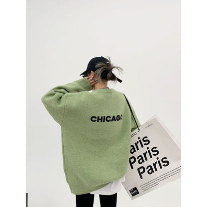 CHICAGO刺繍 重磅オーバーサイズニット（厚手）（AVN055）