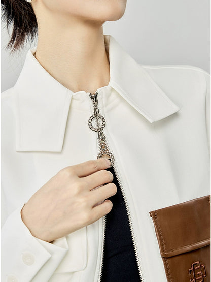 バイカラーポケット アシンメトリーシャツジャケット（CZ010）