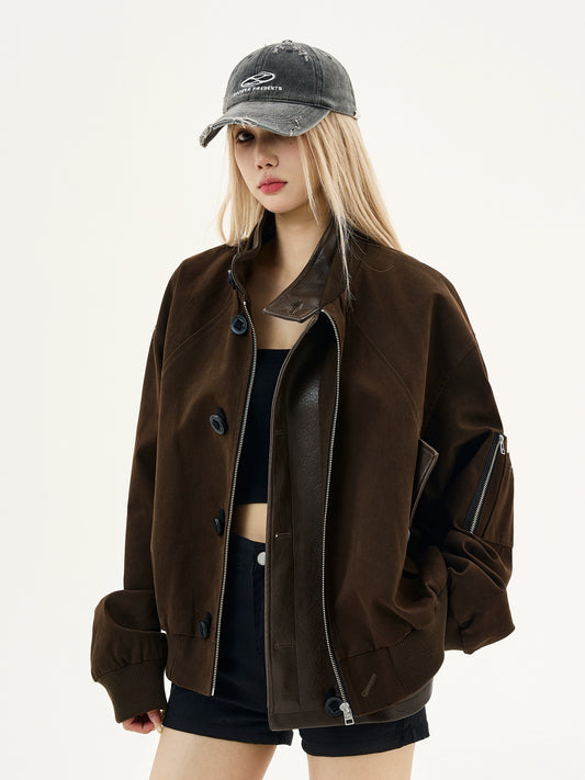 アメリカンレトロヘビーウェイトレザー切替ジャケット(HU595)